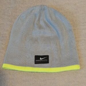 Nike Golf Gray Beanie with Neon Yellow Edge